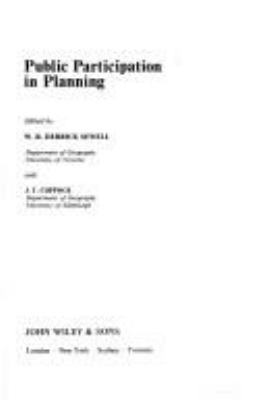 Public participation in planning.