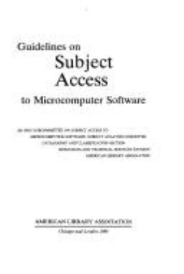 Guidelines on subject access to microcomputer software