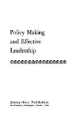 Policy making and effective leadership