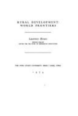 Rural development : world frontiers