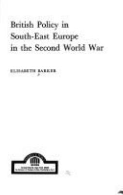 British policy in south-east Europe in the Second World War