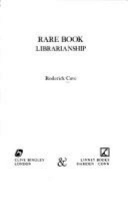 Rare book librarianship