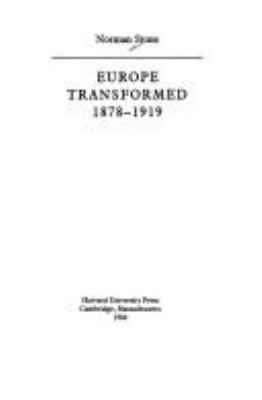 Europe transformed, 1878-1919
