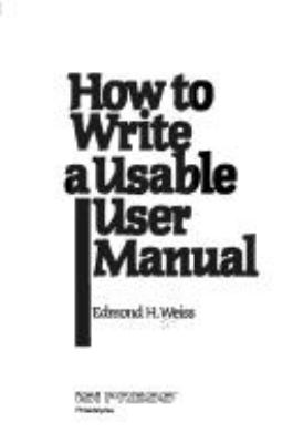 How to write a usable user manual