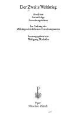 Der Zweite Weltkrieg : Analysen, Grundzuge, Forschungsbilanz