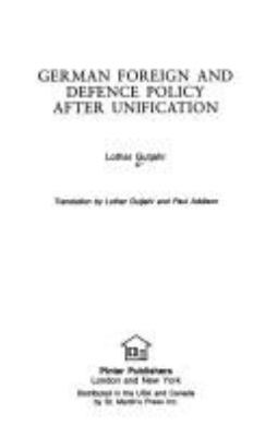 German foreign and defence policy after unification