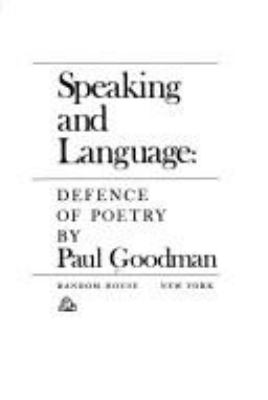 Speaking and language : defence of poetry.