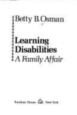 Learning disabilities : a family affair