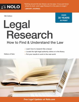 Legal research : how to find & understand the law