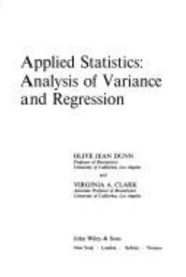 Applied statistics: analysis of variance and regression