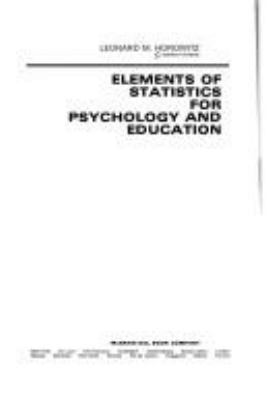 Elements of statistics for psychology and education