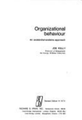 Organizational behaviour; : an existential-systems approach.