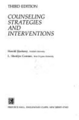 Counseling strategies and interventions