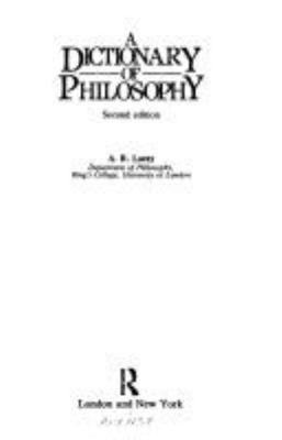 A dictionary of philosophy