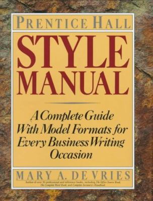 Prentice Hall style manual /Mary A. De Vries.