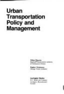Urban transportation policy and management