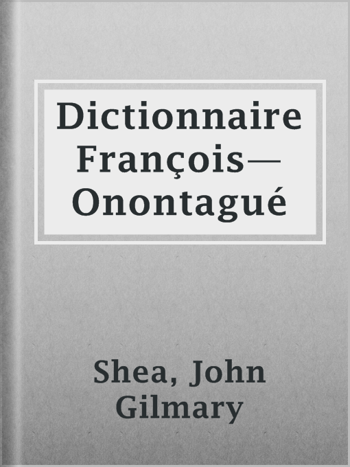 Dictionnaire François—Onontagué