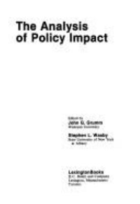 THE ANALYSIS OF POLICY IMPACT