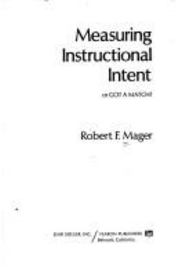 Measuring instructional intent; : or, Got a match?