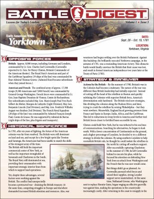 Battle Digest. Volume 1, issue 3, Yorktown.