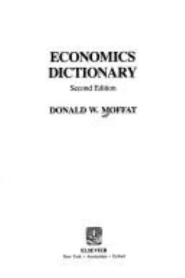 Economics dictionary