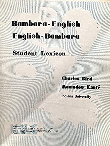 Bambara-English English-Bambara student lexicon