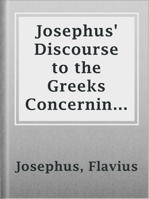 Josephus' Discourse to the Greeks Concerning Hades
