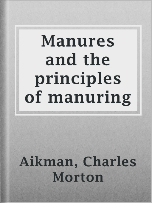Manures and the principles of manuring