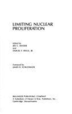 Limiting nuclear proliferation