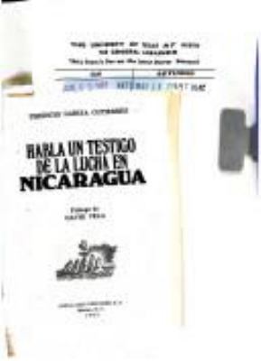 Habla un testigo de la lucha en Nicaragua