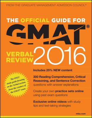 The official guide for GMAT verbal review, 2016