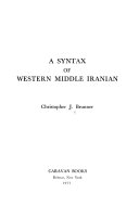 A syntax of western Middle Iranian