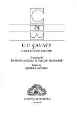 Collected poems  C.P. Cavafy