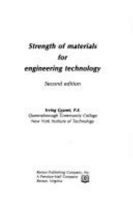 Strength of materials for engineering technology