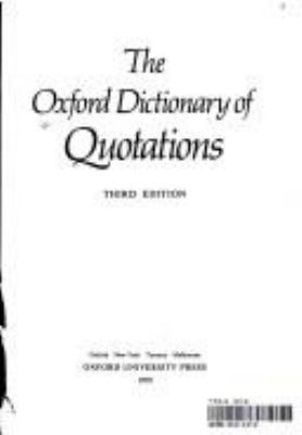 The Oxford dictionary of quotations.