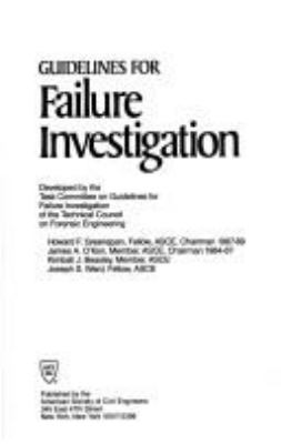 Guidelines for failure investigation