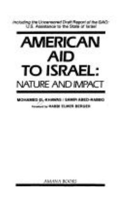 American aid to Israel : nature and impact