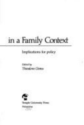 Teenage pregnancy in a family context : implications for policy